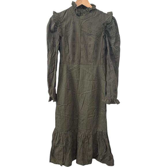 Tuckernuck Dark Green Midi Dress with Ruffle Hem - Picture 5 of 14